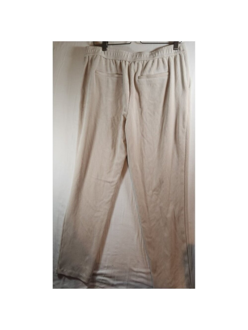 Olsen Lisa Corduroy Pants Beige Cream Straight Leg Elastic Waist Size US 12